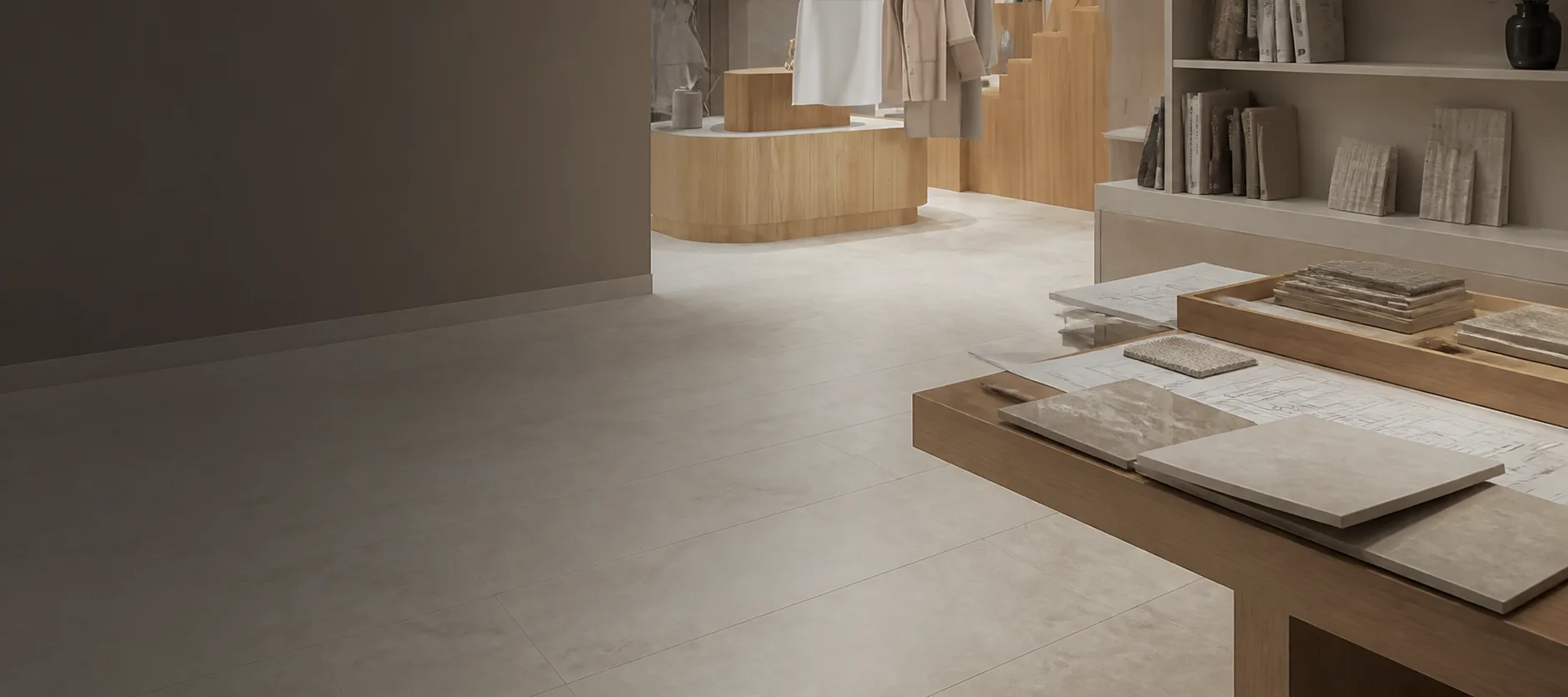 Onix porcelain in an architectural material studio